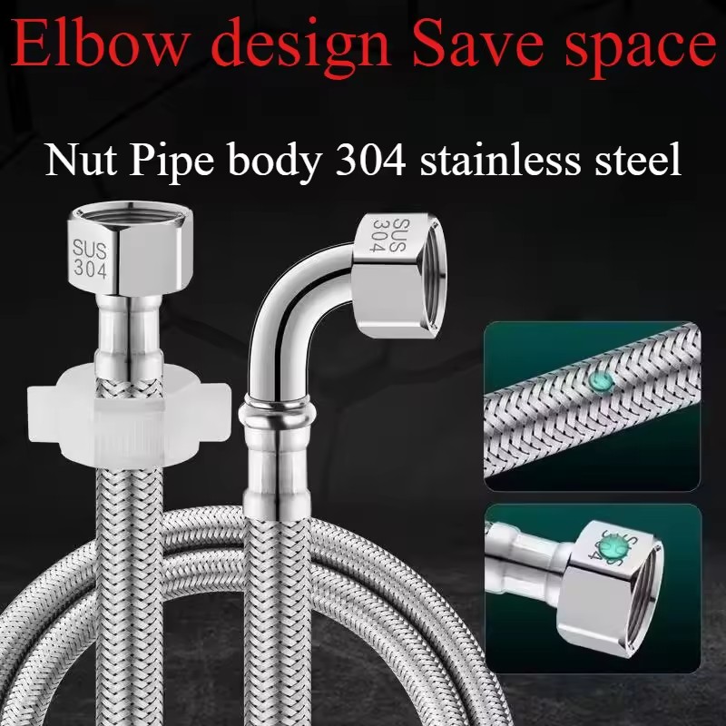 New 90° Bend Pipe Pipe Toilet  - مراجعة Flexible Hose Braided وسعره