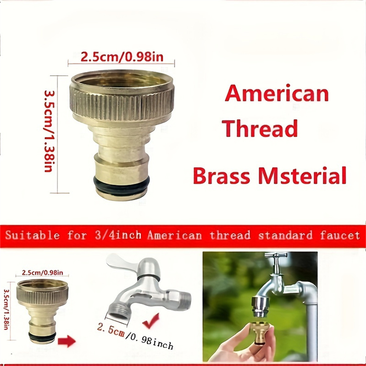 3/4 inch Threaded Garden Water - مراجعة Compression Fitting Brass وسعره