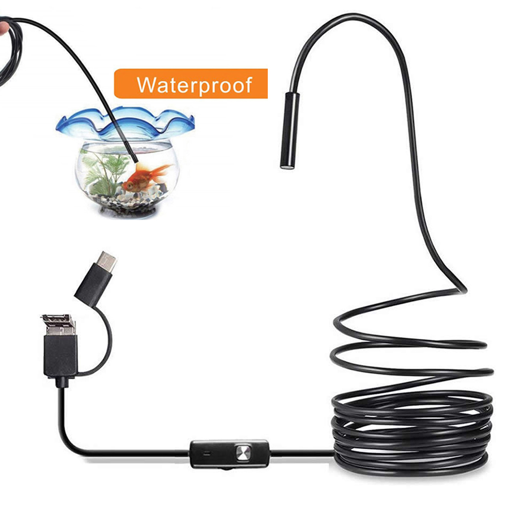 6 LED Light 7mm 1M  Endoscope  - مراجعة Drain Snake Flexible وسعره