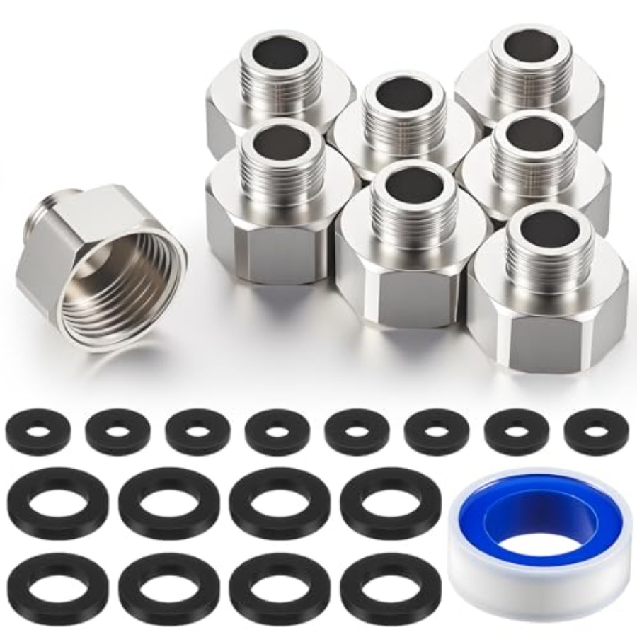 8 Pcs Brass Water Line Adapter - مراجعة Compression Fitting Brass وسعره