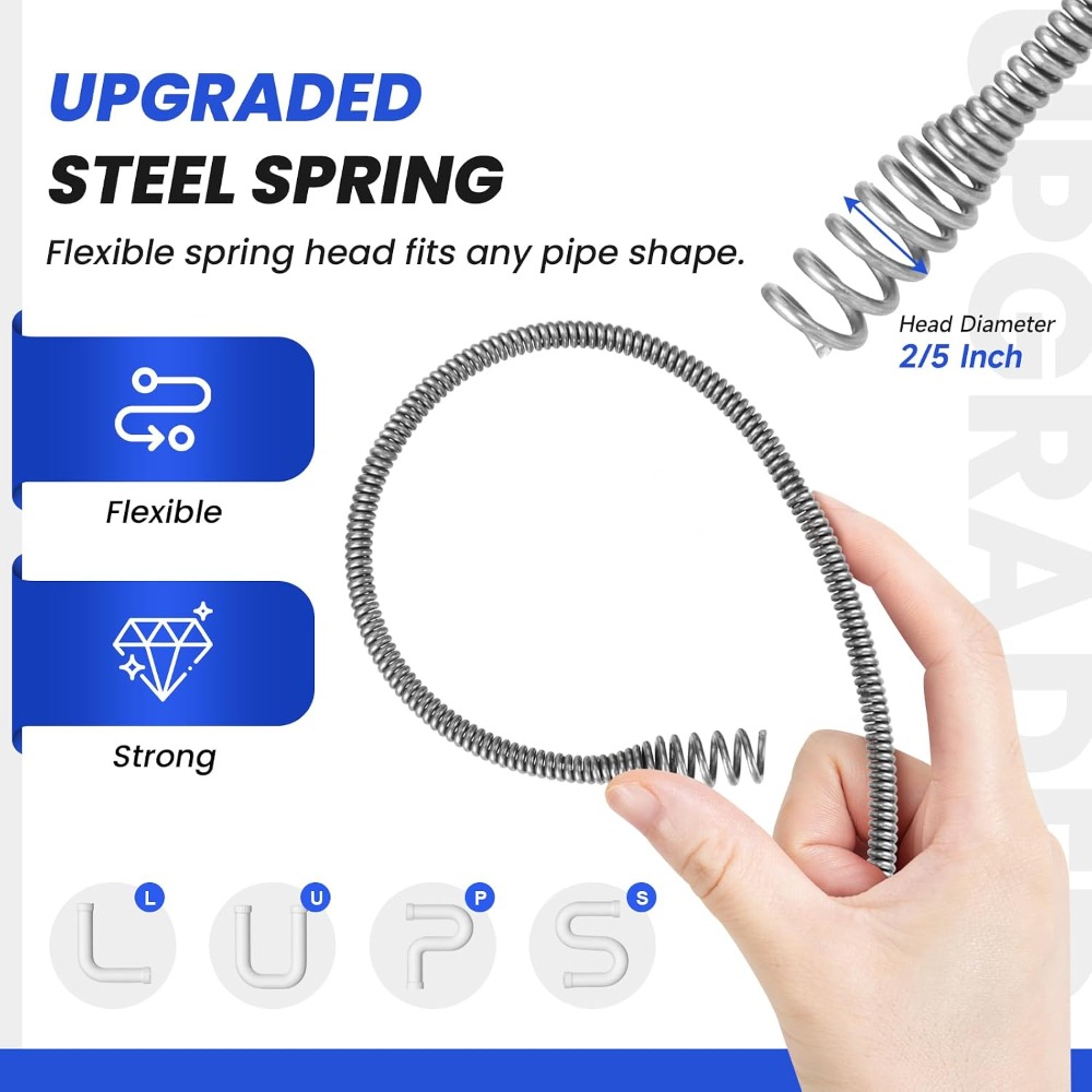 25FT Drain Snake with Drill Ad - مراجعة Drain Snake Flexible وسعره