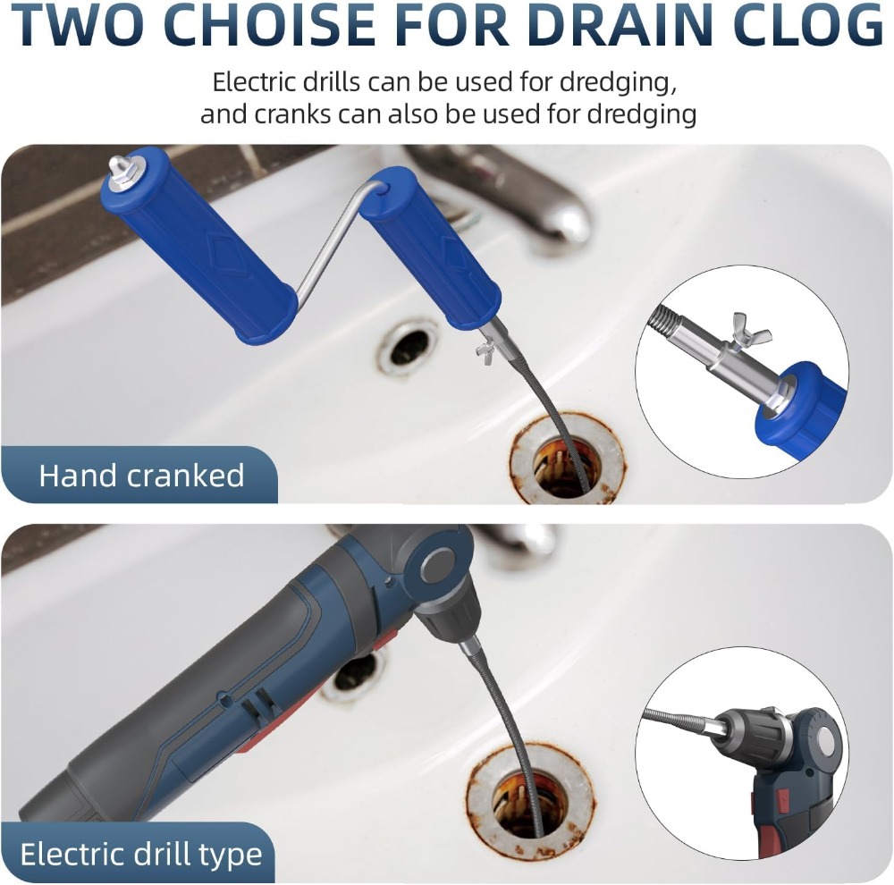 Drain Snake 16.4ft x 6mm Auto  - مراجعة Drain Snake Flexible وسعره